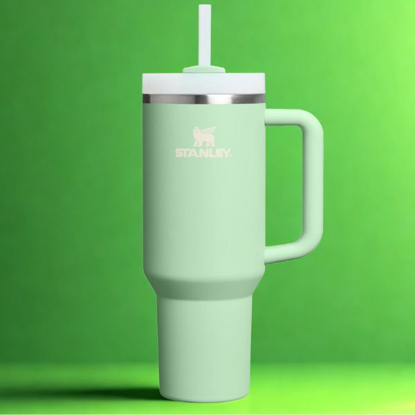 Gourde Stanley Adventure verte sur fond vert