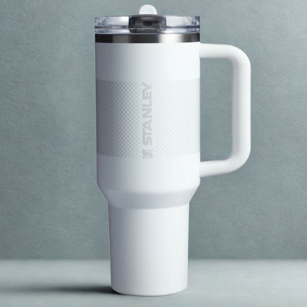 Gourde Stanley Cup Protour gris sur fond gris abstrait