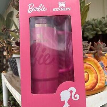 Photo d'une stanley cup barbie encore emballée